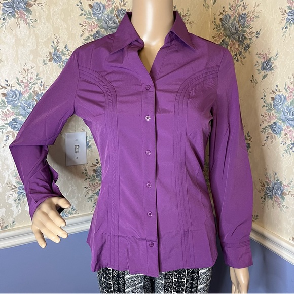 Back to Basic Couture Long Sleeve Purple Button Down Dress Shirt, NWOT - Picture 2 of 12
